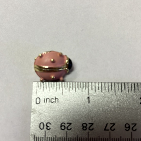 Pink enamel ladybug pin. - Picture 4 of 4